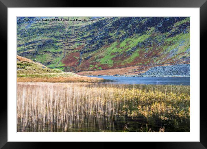 The Llyn or Lake at Cwmorthin Slate Mines Snowdonia Framed Mounted Print by Nick Jenkins