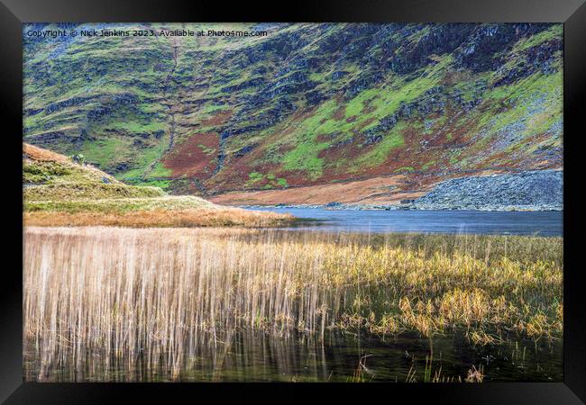 The Llyn or Lake at Cwmorthin Slate Mines Snowdonia Framed Print by Nick Jenkins