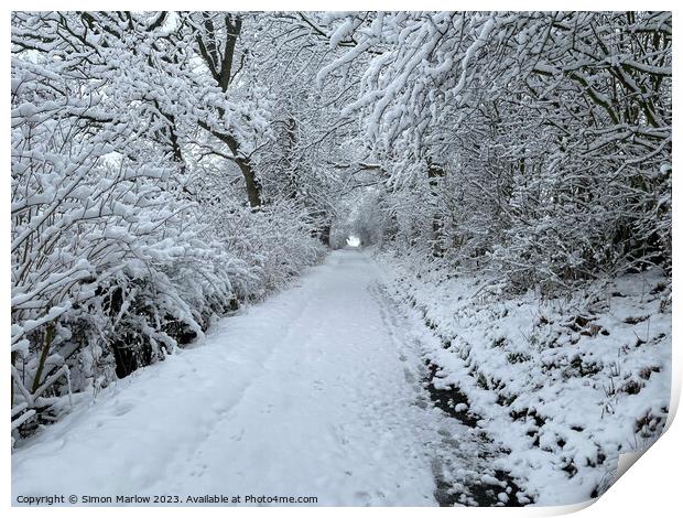 Winter wonderland in South Shropshire Print by Simon Marlow