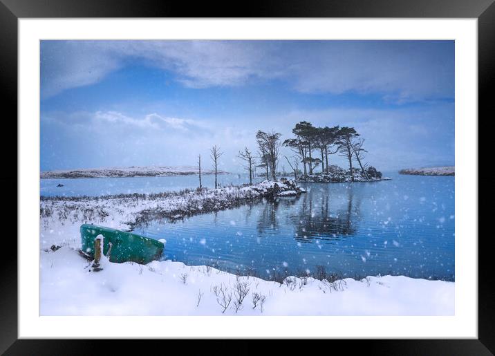 Snowing at loch Assynt in Scotlnd Framed Mounted Print by JC studios LRPS ARPS