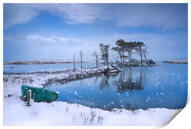 Snowing at loch Assynt in Scotlnd Print by JC studios LRPS ARPS