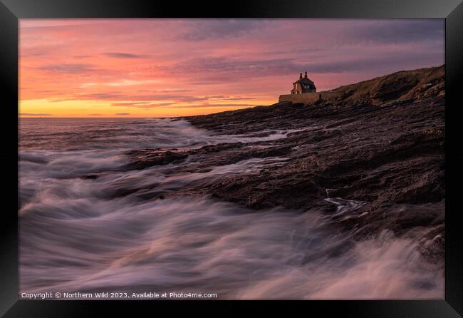 Serenity at Howick Bathing House Framed Print by Northern Wild