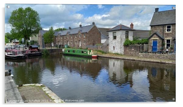 Brecon canal basin  Acrylic by Les Schofield