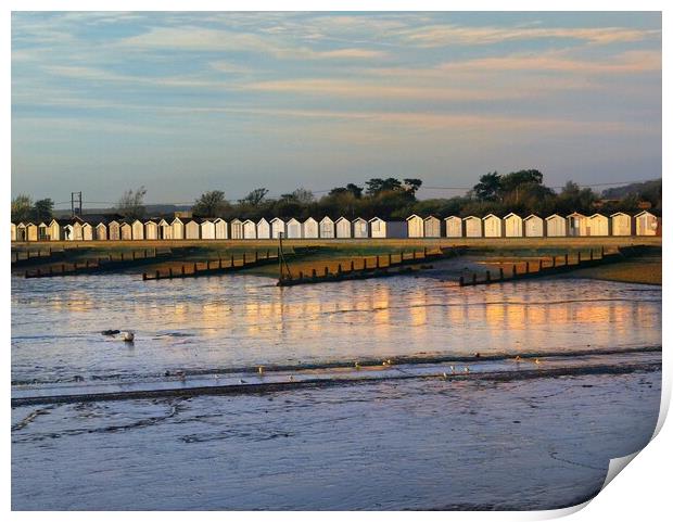 Sunrise over the prom in Brightlingsea essex  Print by Tony lopez