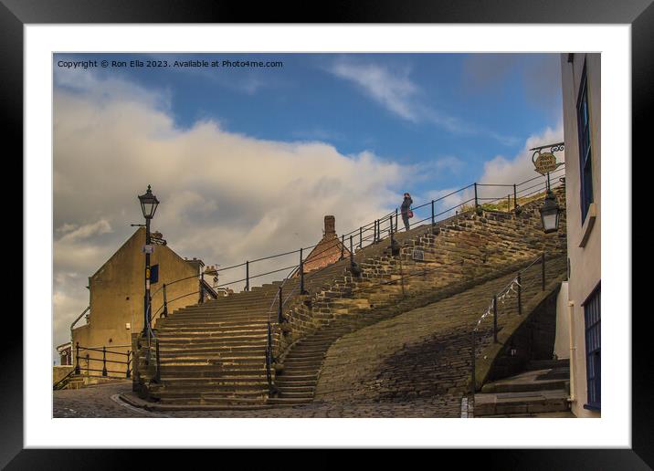 Ascending to Whitby Abbey Framed Mounted Print by Ron Ella