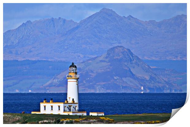 Lighthouses at Turnberry and Holy Isle Print by Allan Durward Photography