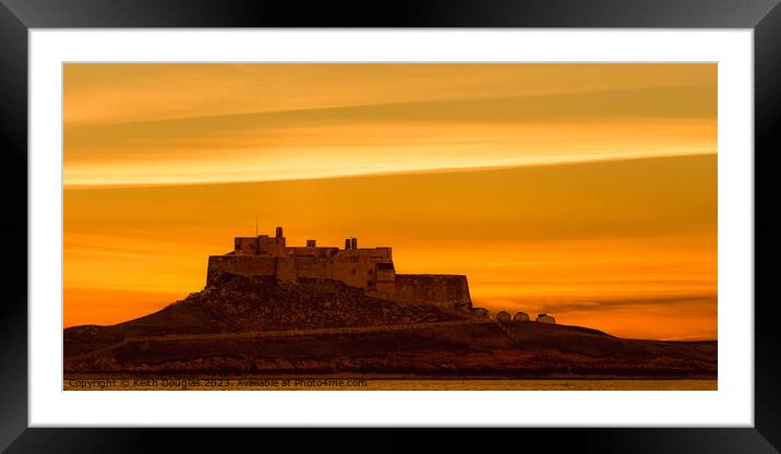 Holy Island Castle Framed Mounted Print by Keith Douglas