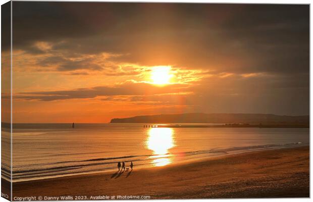 A Sunset Walk at Camber Sands Canvas Print by Danny Wallis
