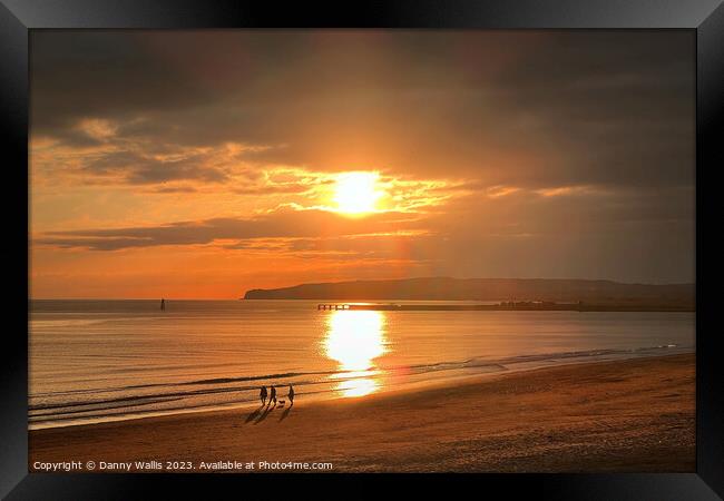 A Sunset Walk at Camber Sands Framed Print by Danny Wallis