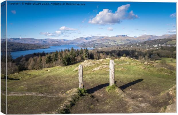 Walking up Brant Fell from Windermere in the Lake District Canvas Print by Peter Stuart