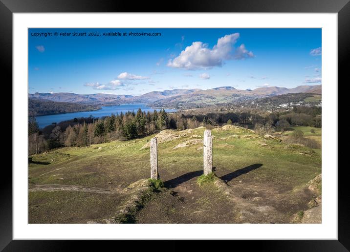Walking up Brant Fell from Windermere in the Lake District Framed Mounted Print by Peter Stuart
