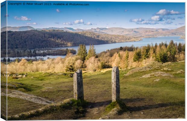 Walking up Brant Fell from Windermere in the Lake District Canvas Print by Peter Stuart