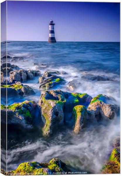 Trwyn Du Lighthouse - Anglesey North Wales  Canvas Print by Darren Wilkes