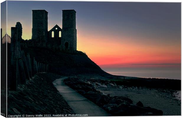 Sunset at Reculver Towers Canvas Print by Danny Wallis