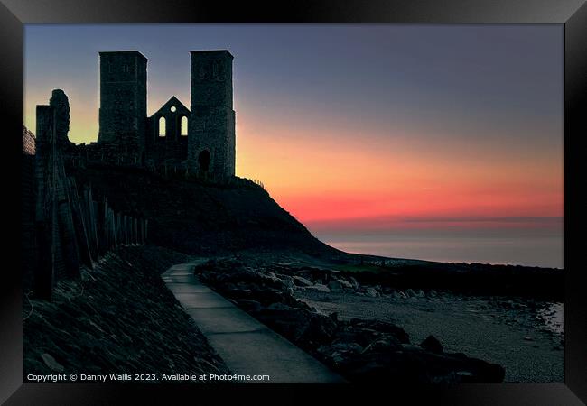 Sunset at Reculver Towers Framed Print by Danny Wallis