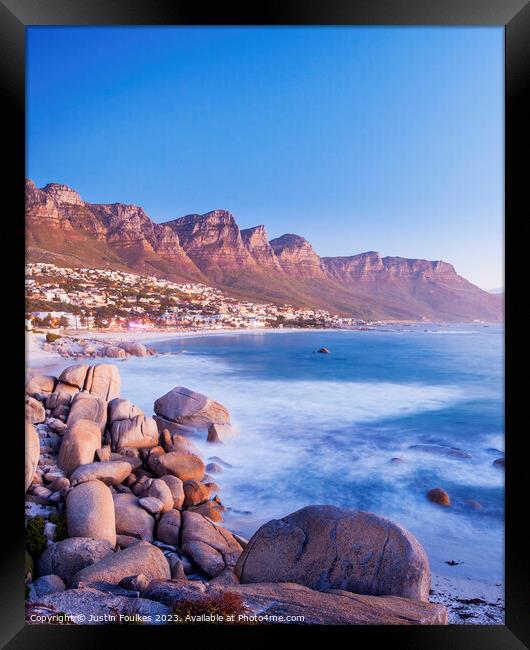 The Twelve Apostles above Camps Bay, Cape Town Framed Print by Justin Foulkes