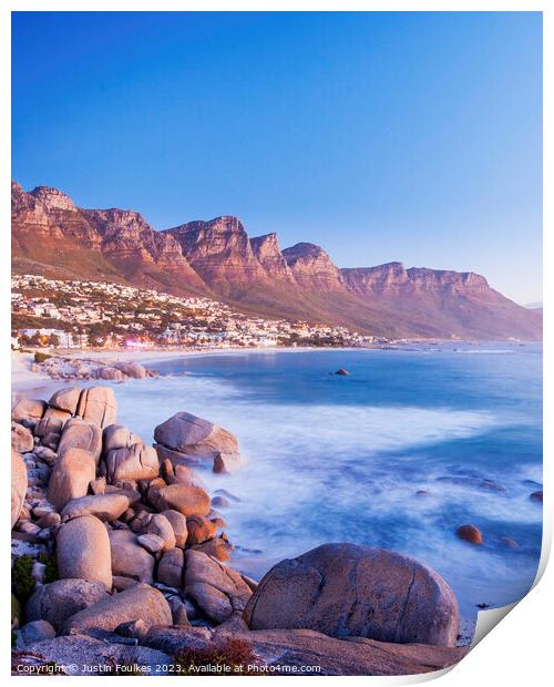 The Twelve Apostles above Camps Bay, Cape Town Print by Justin Foulkes
