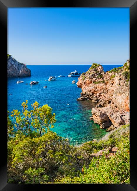 Cala Deia beach Mallorca island, Spain bay  Framed Print by Alex Winter
