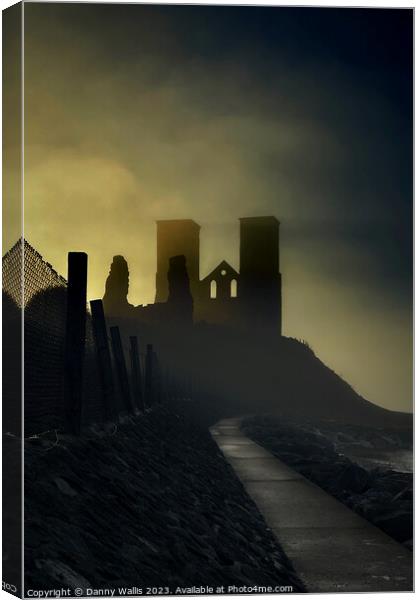 Reculver In The Mist Canvas Print by Danny Wallis