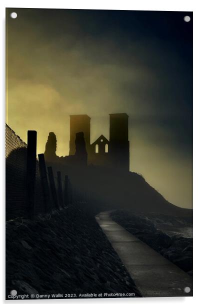 Reculver In The Mist Acrylic by Danny Wallis