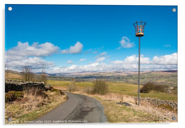 Jubilee Beacon at Bail Hill, Mickleton, Teesdale Acrylic by Richard Laidler