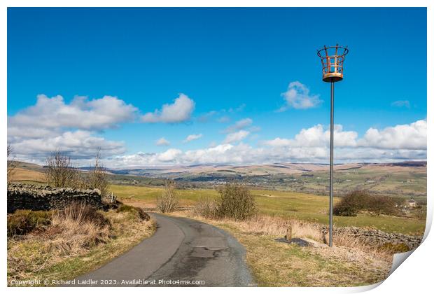 Jubilee Beacon at Bail Hill, Mickleton, Teesdale Print by Richard Laidler