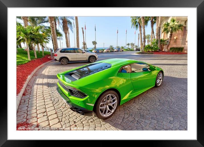 Lamborghini Supercar Dubai    Framed Mounted Print by David Pyatt