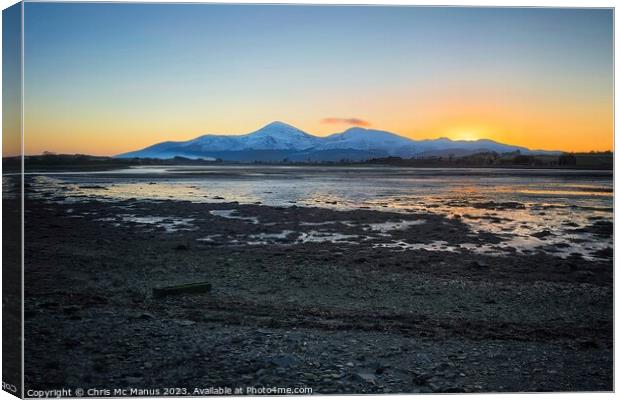 Beauty of Snowy Mourne Mountains Canvas Print by Chris Mc Manus