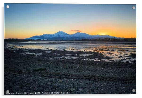 Beauty of Snowy Mourne Mountains Acrylic by Chris Mc Manus