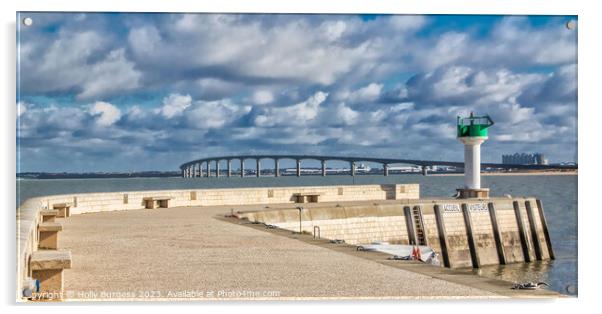 Bridging La Rochelle and Île de Ré Acrylic by Holly Burgess