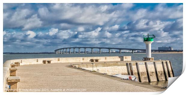 Bridging La Rochelle and Île de Ré Print by Holly Burgess