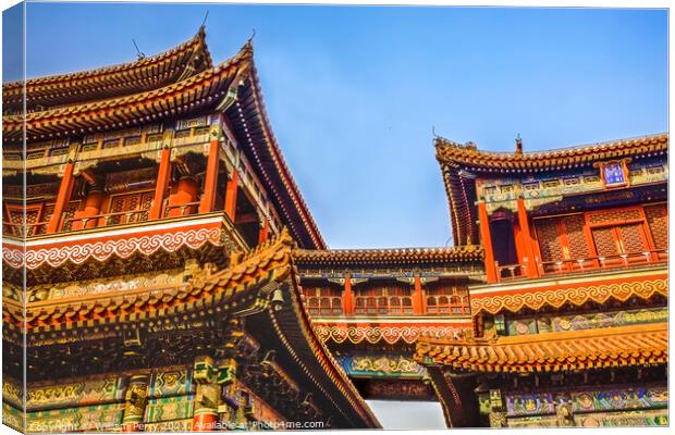 Yonghe Gong Buddhist Temple Beijing China Canvas Print by William Perry