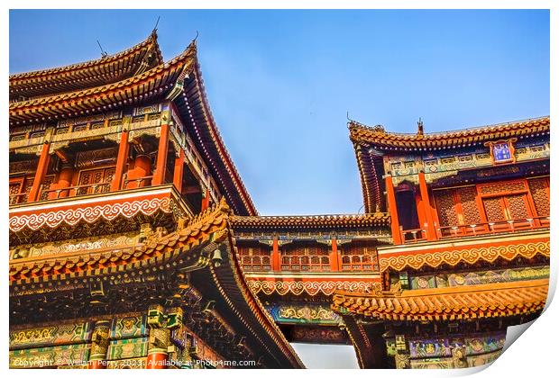 Yonghe Gong Buddhist Temple Beijing China Print by William Perry