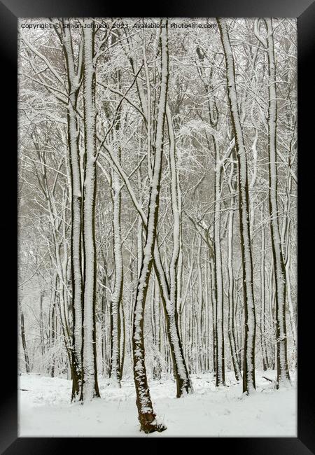 Frosted trees Framed Print by Simon Johnson