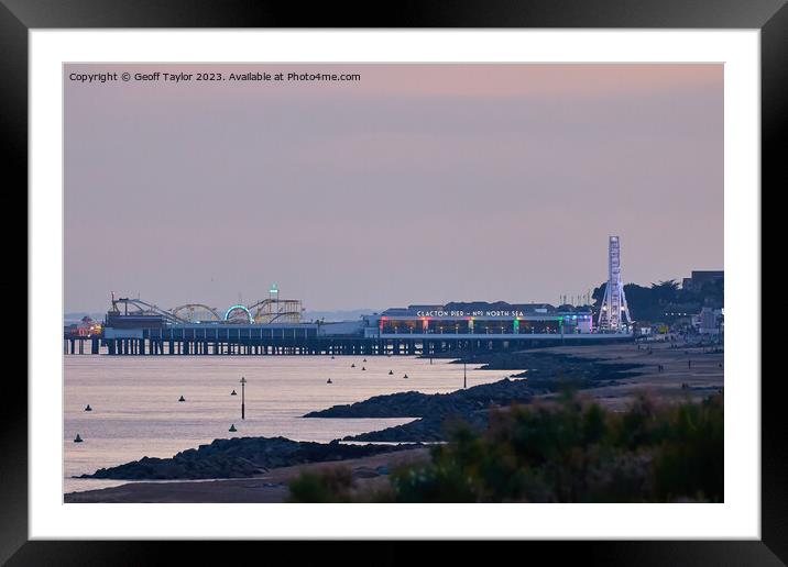 Clacton pier early evening Framed Mounted Print by Geoff Taylor