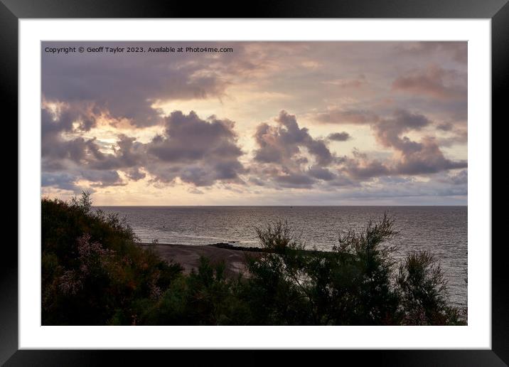Cloudy sunrise Framed Mounted Print by Geoff Taylor