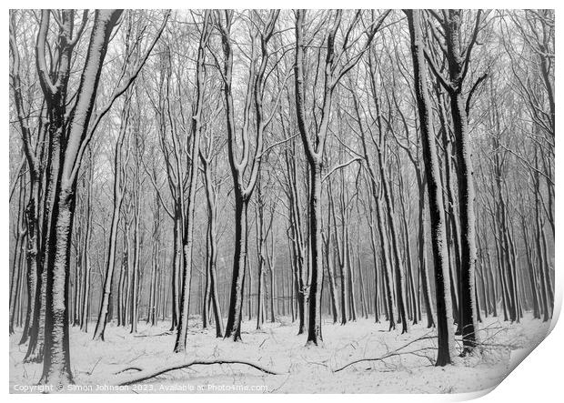 Winter Woodland  Print by Simon Johnson