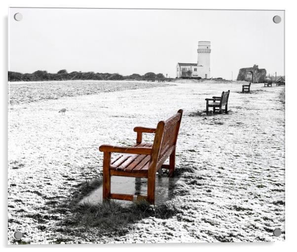 Snow day - Hunstanton 9/3/23 Acrylic by Gary Pearson
