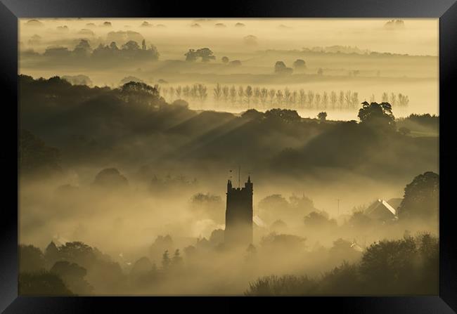 Bradninch in the Mist Framed Print by Pete Hemington