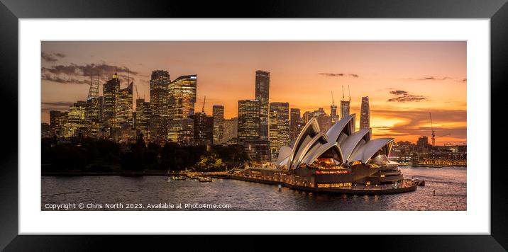 Sunset over Sydney Opera House Framed Mounted Print by Chris North