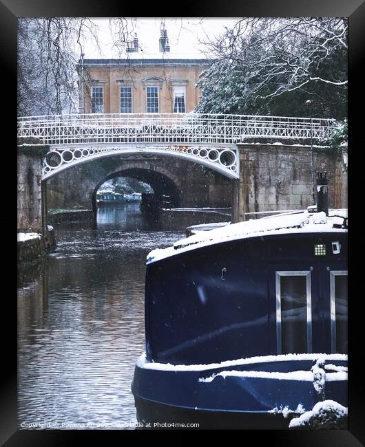 Kennet & Avon Canal in Snow Framed Print by Rowena Ko