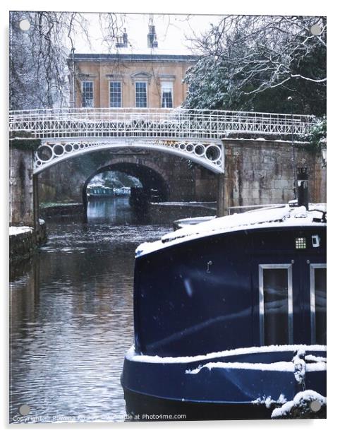 Kennet & Avon Canal in Snow Acrylic by Rowena Ko