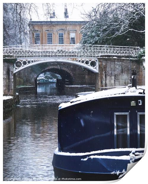 Kennet & Avon Canal in Snow Print by Rowena Ko