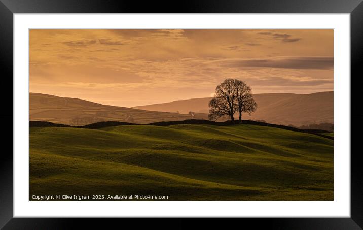 Serene Sunset in the Yorkshire Dales Framed Mounted Print by Clive Ingram