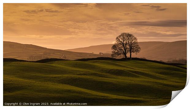 Serene Sunset in the Yorkshire Dales Print by Clive Ingram