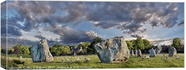 The Incredible Neolithic Standing Stone Circle of Avebury Canvas Print by Paul E Williams