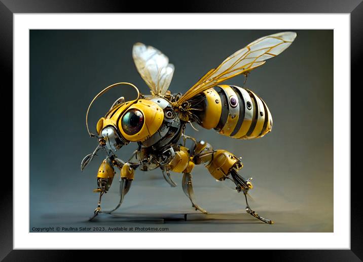 Bee - robot Framed Mounted Print by Paulina Sator