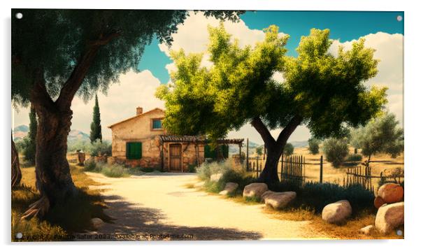 Tuscany landscape Acrylic by Paulina Sator