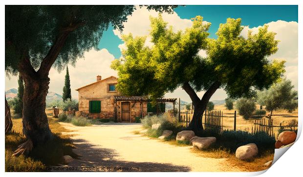 Tuscany landscape Print by Paulina Sator