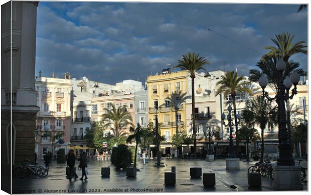 The San Juan de Dios square in Cadiz, Spain Canvas Print by Alexandra Lavizzari